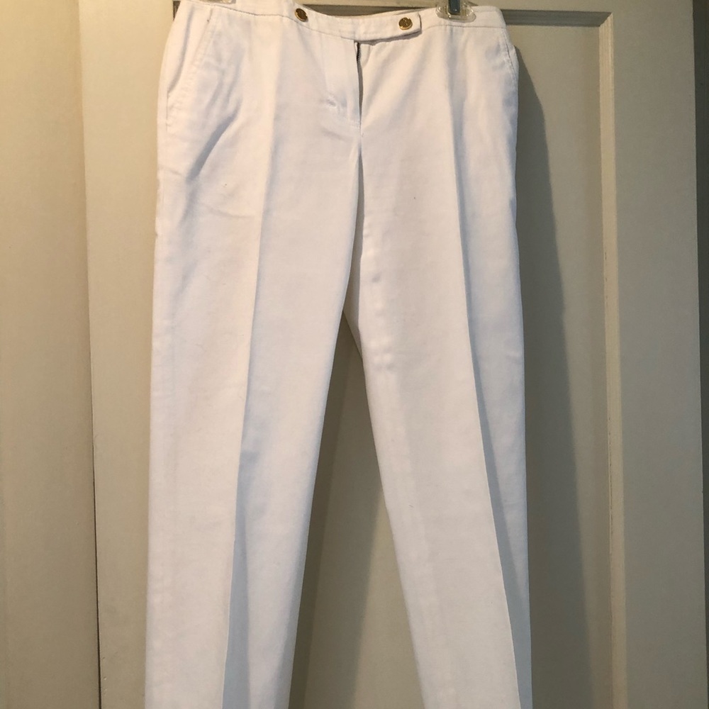 Tory Burch White Straight Leg Pants